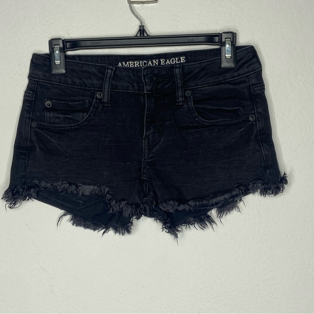 American Eagle Black Super Low Shorties Size 4 - Picture 4 of 9